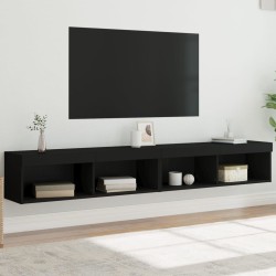 vidaXL Muebles de TV con luces LED 2 uds negro 100x30x30 cm