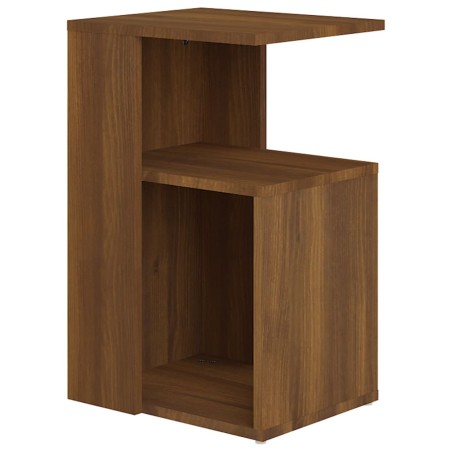 vidaXL Mesa auxiliar madera contrachapada marrón roble 36x30x56 cm
