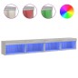 vidaXL Muebles de TV con luces LED 2 uds gris Sonoma 100x30x30 cm vidaXL Muebles de TV con luces LED 2 uds gris Sonoma 100x30x30 cm