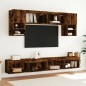 vidaXL Muebles de TV con luces LED 2 uds roble ahumado 100x30x30 cm vidaXL Muebles de TV con luces LED 2 uds roble ahumado 100x30x30 cm