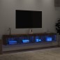 vidaXL Muebles de TV con luces LED 2 uds roble ahumado 100x30x30 cm vidaXL Muebles de TV con luces LED 2 uds roble ahumado 100x30x30 cm