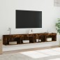 vidaXL Muebles de TV con luces LED 2 uds roble ahumado 100x30x30 cm vidaXL Muebles de TV con luces LED 2 uds roble ahumado 100x30x30 cm