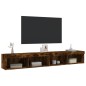 vidaXL Muebles de TV con luces LED 2 uds roble ahumado 100x30x30 cm vidaXL Muebles de TV con luces LED 2 uds roble ahumado 100x30x30 cm