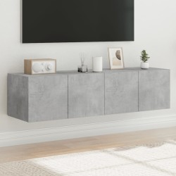 vidaXL Muebles TV de pared luces LED 2 uds gris hormigón 60x35x31 cm