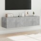 vidaXL Muebles TV de pared luces LED 2 uds gris hormigón 60x35x31 cm vidaXL Muebles TV de pared luces LED 2 uds gris hormigón 60x35x31 cm