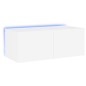vidaXL Mueble de TV de pared con luces LED blanco 80x35x31 cm