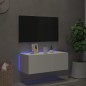 vidaXL Mueble de TV de pared con luces LED blanco 80x35x31 cm