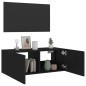 vidaXL Mueble de TV de pared con luces LED negro 80x35x31 cm