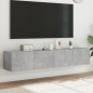 vidaXL Muebles TV de pared luces LED 2 uds gris hormigón 80x35x31 cm vidaXL Muebles TV de pared luces LED 2 uds gris hormigón 80x35x31 cm