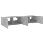 vidaXL Muebles TV de pared luces LED 2 uds gris hormigón 80x35x31 cm vidaXL Muebles TV de pared luces LED 2 uds gris hormigón 80x35x31 cm