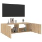 vidaXL Mueble de TV de pared con luces LED roble Sonoma 100x35x31 cm