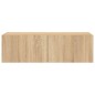 vidaXL Mueble de TV de pared con luces LED roble Sonoma 100x35x31 cm