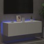 vidaXL Mueble de TV de pared con luces LED blanco 100x35x31 cm