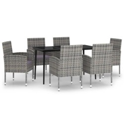 vidaXL Juego de comedor de jardín 7 piezas gris antracita