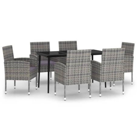 vidaXL Juego de comedor de jardín 7 piezas gris antracita