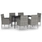 vidaXL Juego de comedor de jardín 7 piezas gris antracita vidaXL Juego de comedor de jardín 7 piezas gris antracita