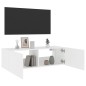 vidaXL Mueble de TV de pared con luces LED blanco 100x35x31 cm