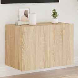 vidaXL Mueble de TV de pared con luces LED roble Sonoma 60x35x41 cm