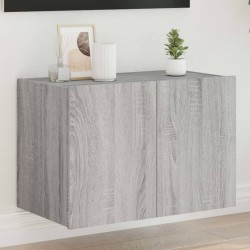 vidaXL Mueble de TV de pared con luces LED gris Sonoma 60x35x41 cm