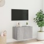 vidaXL Mueble de TV de pared con luces LED gris Sonoma 60x35x41 cm vidaXL Mueble de TV de pared con luces LED gris Sonoma 60x35x41 cm