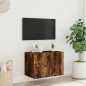 vidaXL Mueble de TV de pared con luces LED roble ahumado 60x35x41 cm vidaXL Mueble de TV de pared con luces LED roble ahumado 60x35x41 cm