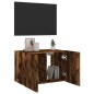 vidaXL Mueble de TV de pared con luces LED roble ahumado 60x35x41 cm vidaXL Mueble de TV de pared con luces LED roble ahumado 60x35x41 cm