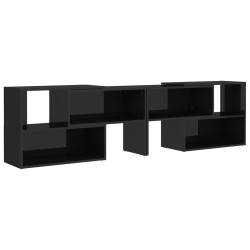 vidaXL Mueble de TV madera contrachapada negro brillante 149x30x52 cm