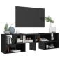 vidaXL Mueble de TV madera contrachapada negro brillante 149x30x52 cm vidaXL Mueble de TV madera contrachapada negro brillante 149x30x52 cm