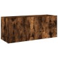 vidaXL Mueble de TV de pared con luces LED roble ahumado 100x35x41 cm