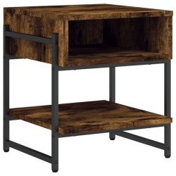 vidaXL Mesa de centro madera de ingeniería roble ahumado 40x40x45 cm