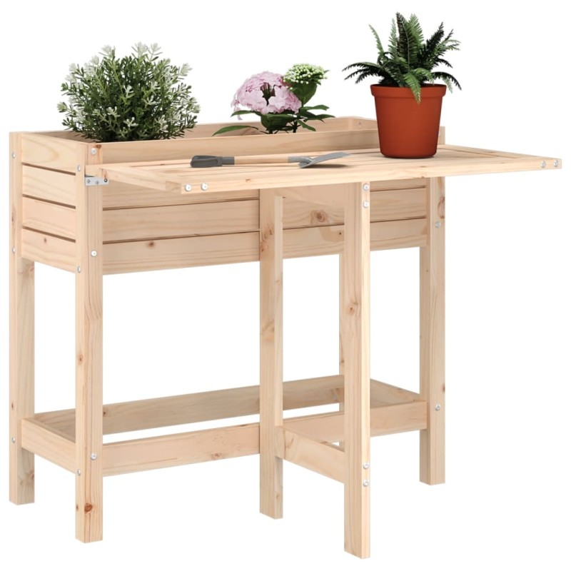 vidaXL Jardinera con tapa plegable madera maciza de pino vidaXL Jardinera con tapa plegable madera maciza de pino