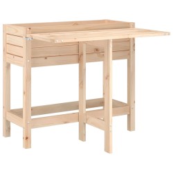 vidaXL Jardinera con tapa plegable madera maciza de pino