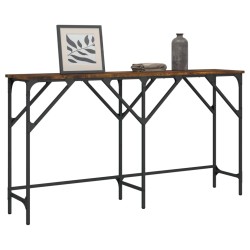 vidaXL Mesa consola madera de ingeniería roble ahumado 140x29x75 cm