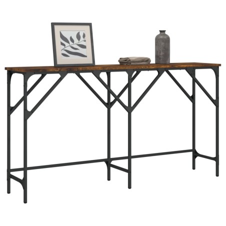 vidaXL Mesa consola madera de ingeniería roble ahumado 140x29x75 cm