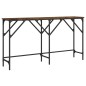vidaXL Mesa consola madera de ingeniería roble ahumado 140x29x75 cm vidaXL Mesa consola madera de ingeniería roble ahumado 140x29x75 cm