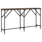 vidaXL Mesa consola madera de ingeniería roble ahumado 140x29x75 cm vidaXL Mesa consola madera de ingeniería roble ahumado 140x29x75 cm