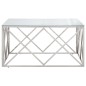 vidaXL Mesa de centro plateada acero inoxidable y vidrio templado vidaXL Mesa de centro plateada acero inoxidable y vidrio templado