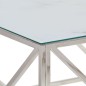 vidaXL Mesa de centro plateada acero inoxidable y vidrio templado vidaXL Mesa de centro plateada acero inoxidable y vidrio templado