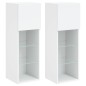 vidaXL Muebles de TV con luces LED 2 uds blanco 30,5x30x90 cm vidaXL Muebles de TV con luces LED 2 uds blanco 30,5x30x90 cm