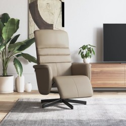 vidaXL Sillón reclinable con reposapiés cuero sintético capuchino
