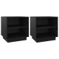 vidaXL Mesitas de noche 2 uds madera maciza de pino negro 40x34x40 cm vidaXL Mesitas de noche 2 uds madera maciza de pino negro 40x34x40 cm