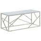 vidaXL Mesa de centro plateada acero inoxidable y vidrio templado