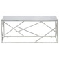 vidaXL Mesa de centro plateada acero inoxidable y vidrio templado