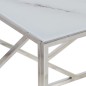 vidaXL Mesa de centro plateada acero inoxidable y vidrio templado