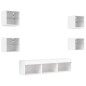 vidaXL Muebles de TV de pared con LED 7 pzas madera ingeniería blanco vidaXL Muebles de TV de pared con LED 7 pzas madera ingeniería blanco