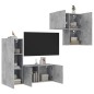 vidaXL Muebles de TV de pared 4 pzas madera ingeniería gris hormigón vidaXL Muebles de TV de pared 4 pzas madera ingeniería gris hormigón