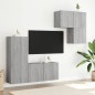 vidaXL Muebles de TV de pared 4 pzas madera de ingeniería gris Sonoma vidaXL Muebles de TV de pared 4 pzas madera de ingeniería gris Sonoma