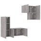 vidaXL Muebles de TV de pared 4 pzas madera de ingeniería gris Sonoma vidaXL Muebles de TV de pared 4 pzas madera de ingeniería gris Sonoma