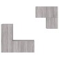 vidaXL Muebles de TV de pared 4 pzas madera de ingeniería gris Sonoma vidaXL Muebles de TV de pared 4 pzas madera de ingeniería gris Sonoma