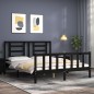 vidaXL Estructura de cama con cabecero madera maciza negro 160x200 cm vidaXL Estructura de cama con cabecero madera maciza negro 160x200 cm